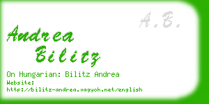 andrea bilitz business card